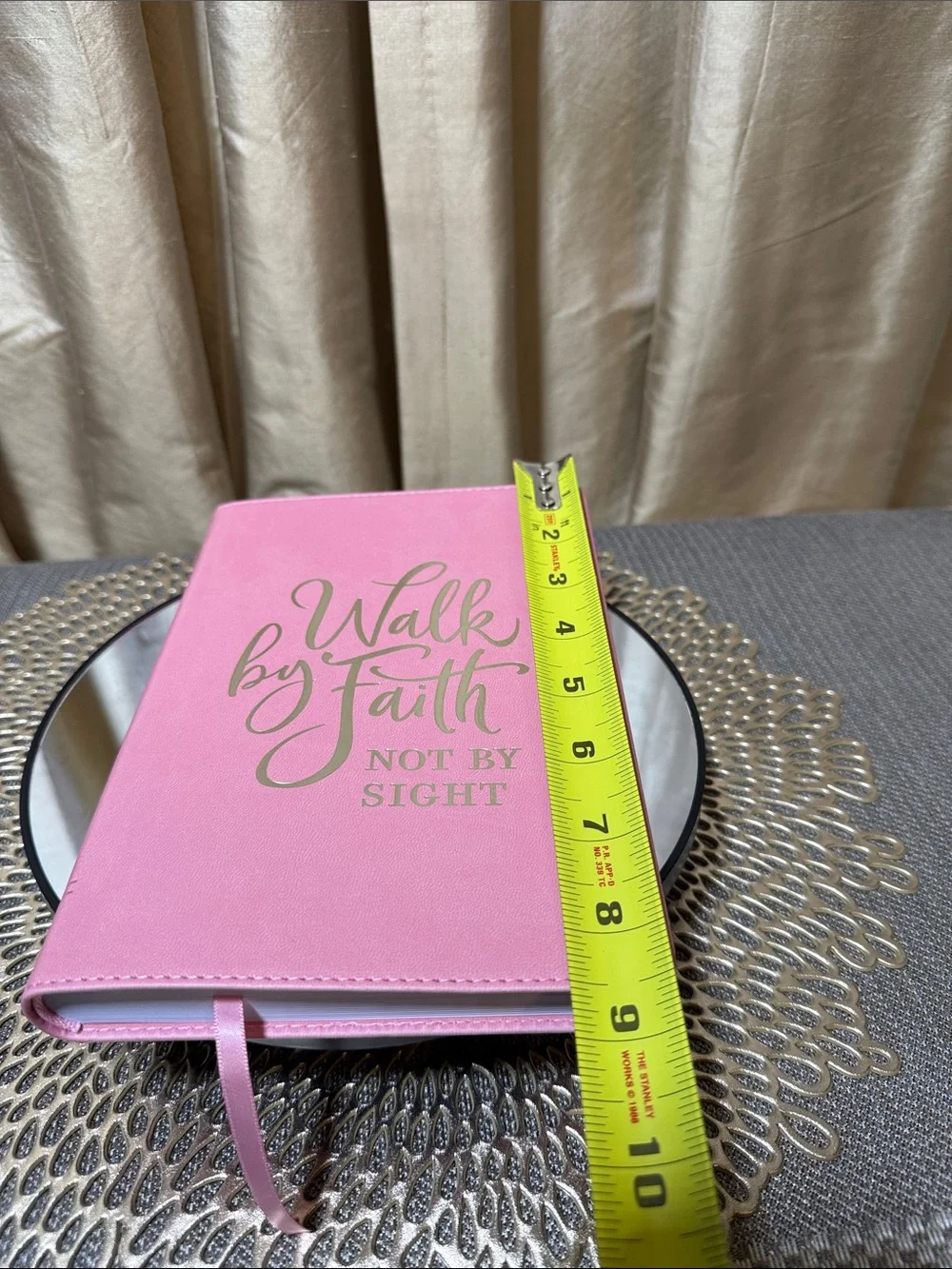 Walk by Faith Pink Leatherette Journal • 8.5 x 6 in • Scripture Pages